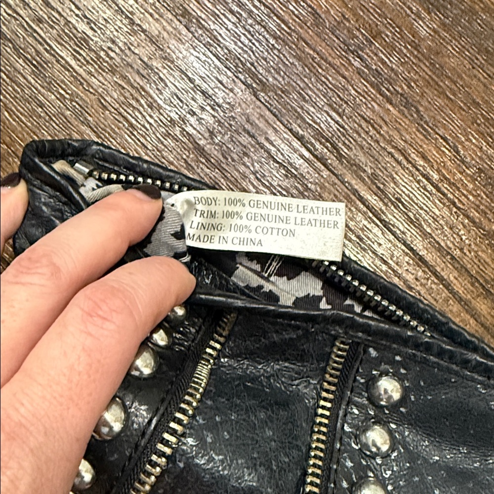 Betsey Johnson Black Leather Crossbody Bag with Tassel and Studs - Picture 5 of 5